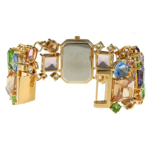 Women's Mosaic Colored Glass Watch, Quartz with Brass Strap by Peugeot - Picture 7 of 11
