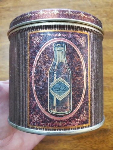 Vintage 1990 Coca Cola Storage Decorative Tin Lady 3.5x3.5" Collectible - Picture 4 of 8