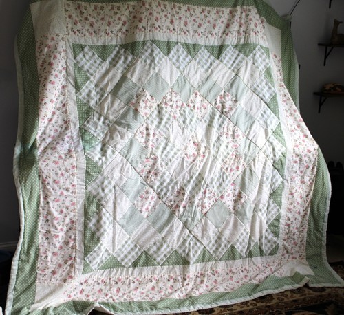 88x87 Home Made Quilt, Queen, Floral Pattern