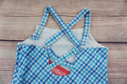 Vestido Solero Gymboree Vintage Piscina Fiesta Talla 5 Bebé Niña Azul a Cuadros Nuevo con Etiquetas - Imagen 4 de 5