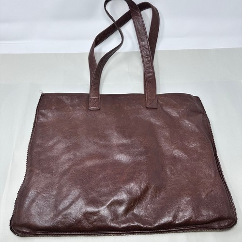 Latico Leather Tote Shoulder Work Bag Chocolate Brown Lined Pockets Narrow - Bild 2 von 13