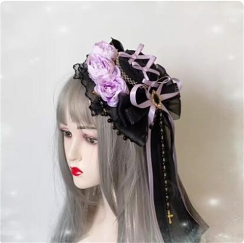 Diadema estilo gótico japonés dulce niña lolita moño accesorios para el cabello - Imagen 15 de 20