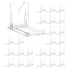 25-Pack 2" Two Part Adjustable Acrylic Display Stand Easels for Minerals Fossils