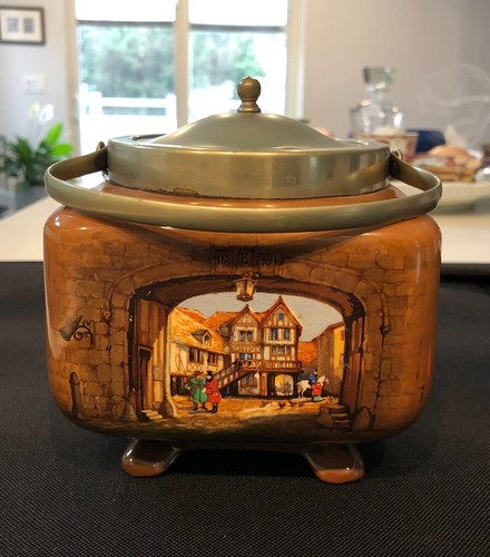 Vintage Biscuit Barrel Cookie Jar made in England by L & Sons Ltd - Ex Cond.!