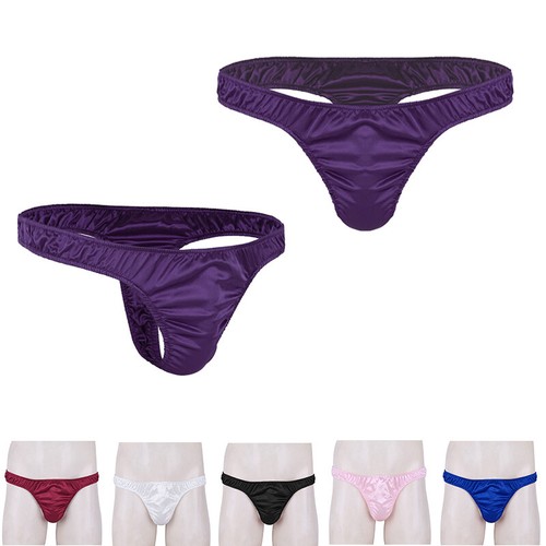 Men Satin Silk Sissy Thongs Pouch Panties Elastic T-back Crossdress Underwear - Bild 3 von 82