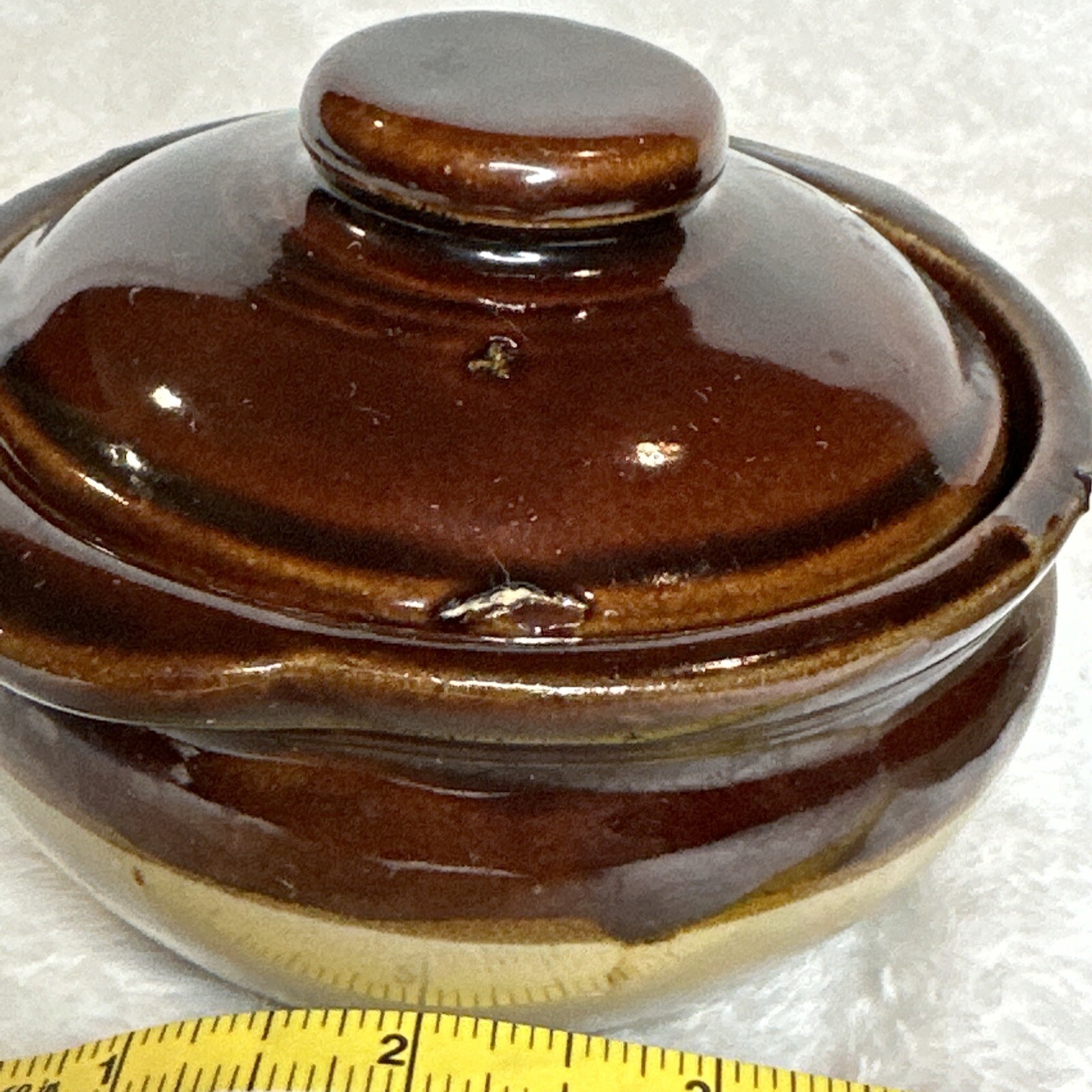 Monmouth Western Pottery Onion Soup Bowl with lid Brown set of 2 eBay