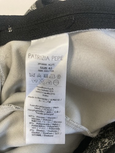 Leggings pantaloni Patrizia Pepe floreali taglia IT42 EU38 US 6 nero bianco comodi - Foto 11 di 16