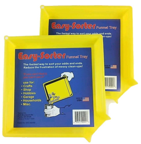 2 Pack Easy Sorting Tray w Funnel Works With LEGO Brick, Buttons, Bolts, ect. - Picture 3 of 8