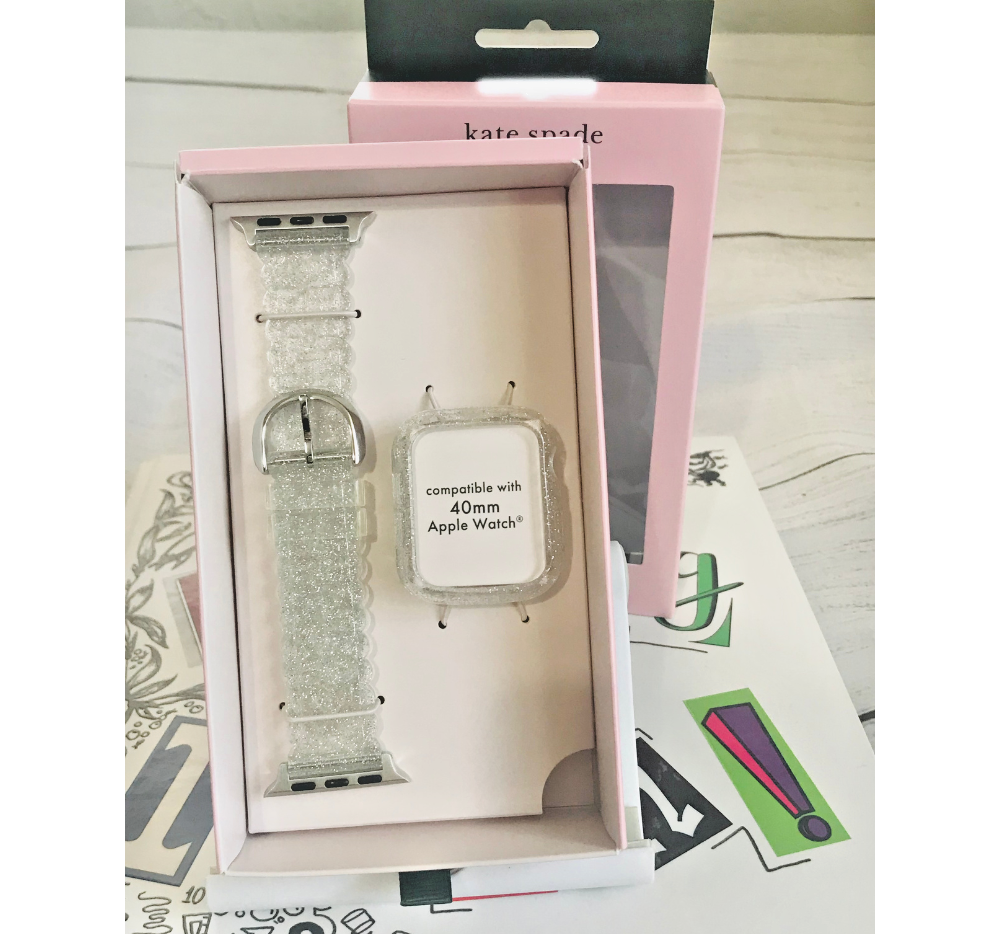 ★APPLE WATCH★KATE SPADE Glitter Jelly Case and Band Set Kate Spade Apple Watch Silver glitter jelly 40mm Case & Band