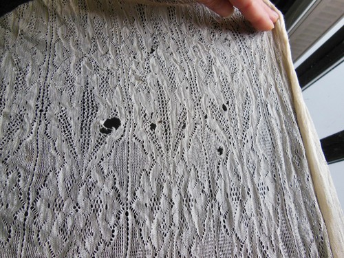 Rare coupon de soie dentelle ancien fond d'atelier 1 m 80 1900/1920 B1-120 - Picture 4 of 8