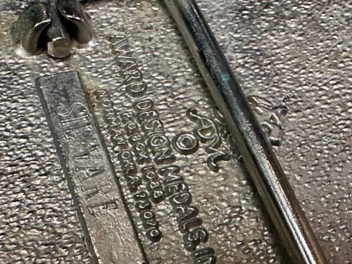 Initial Letter W - Silver Award Design Medals Adm Belt Buckle - Marked Silvare - Picture 2 of 16