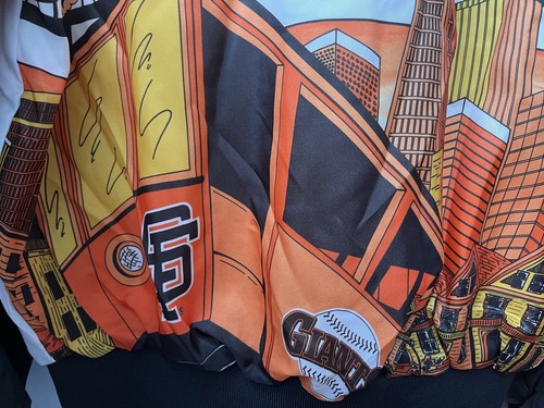 VINTAGE 1989 Francisco Giants Chalk Line FANIMATION Satin Jacket Size L - Picture 3 of 7