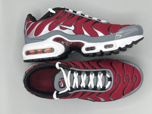 Scarpe da ginnastica Nike Air Max Plus TN GS CD0609 602 SQUADRA ROSSO FRESCO GRIGIO taglia 4 UK - Foto 8 di 10
