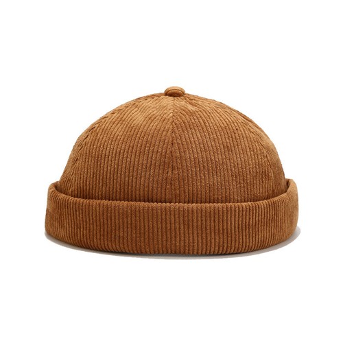 Damen Herren Cord Totenkopf Matrosenmütze Kappe Docker Beanie Krempe Rollmanschette - Bild 4 von 15