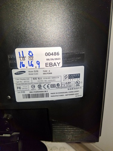 Samsung SyncMaster 710v, 1280 x 1024 pixels 17" (43.2cm) LCD VGA Monitor - 00486 - Picture 10 of 11