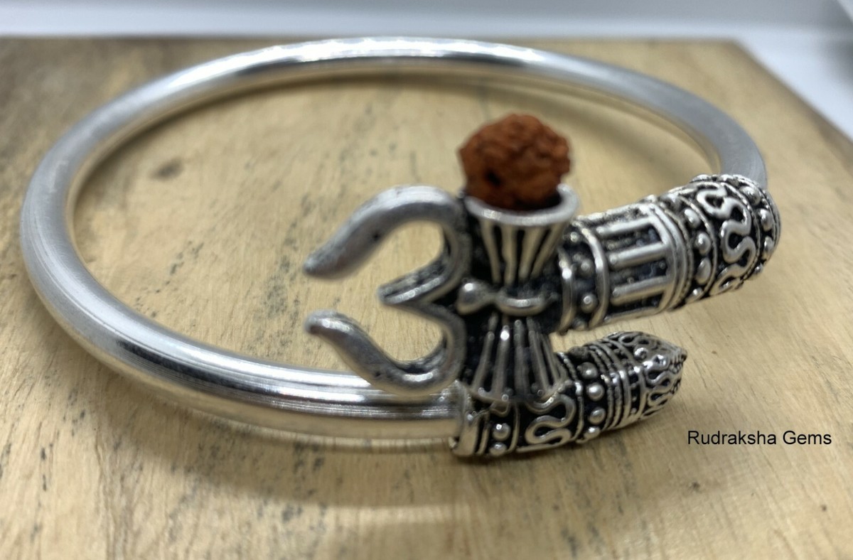 TRISHUL DAMRU SHIVA RUDRAKSHA BRACELET WRIST BAND KADA YOGA SHIVA