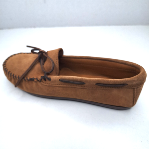 Minnetonka Classic Moc Dusty Braun Wildleder Leder Mokassins Herren Hausschuhe Größe 9 - Bild 8 von 19