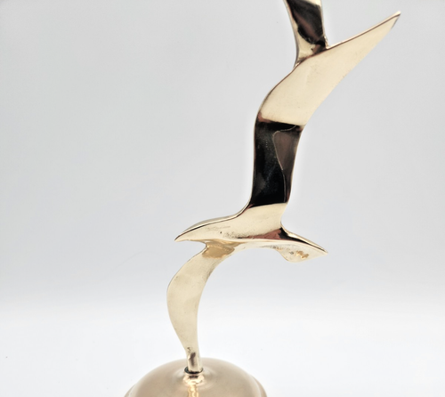 Penco Mid Century Brass Sculpture 2 Birds In Flight Seagulls 12.5” Brutalist HTF - Picture 10 of 13