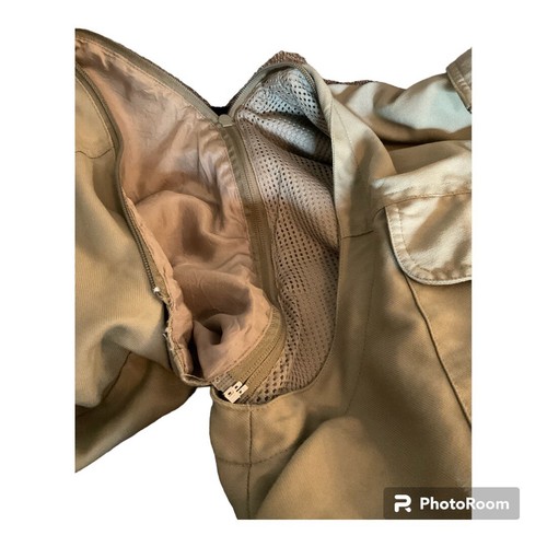 Vintage Travel Smith Mens XL Tan Zip off Sleeves Pockets Packable Safari Jacket - Picture 4 of 10