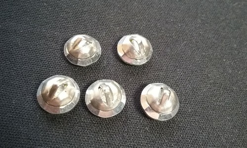 Vintage Multicolor Rhinestone Shank Buttons set of 5 Round - Picture 4 of 7