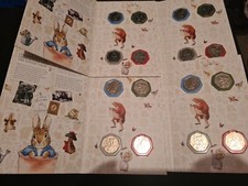 4 x 2017 BEATRIX POTTER 50p BUNC COINS FULL SET WITH ROYAL MINT ALBUM complete