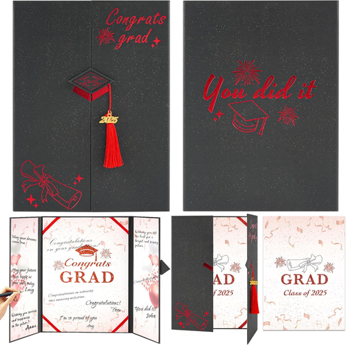 Graduation Guest Book 2025-Guest Book for Graduation Party,Black Red Gold Autogr