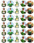 Christmas Elf Buddy x 30 Edible Cupcake Toppers Edible Wafer Paper Fairy Cake