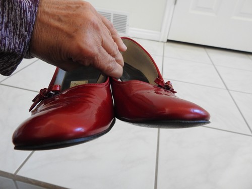 vintage RUBY RED HEELS Town & Country mcm era 1950s 1960s great quality - Picture 9 of 12
