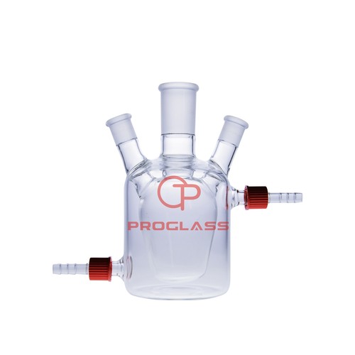 Lab  Glass European style Three Neck Jacket Reaction Flask - Picture 1 of 3