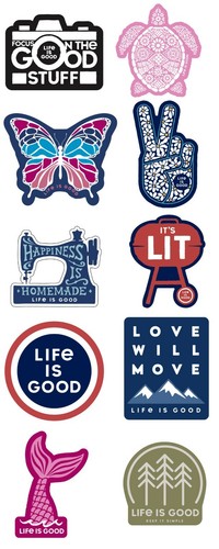Life Is Good LIG Stick On Troquelado Pequeña Calcomanía Pegatinas para Coches, Portátiles, Libros - Imagen 1 de 20