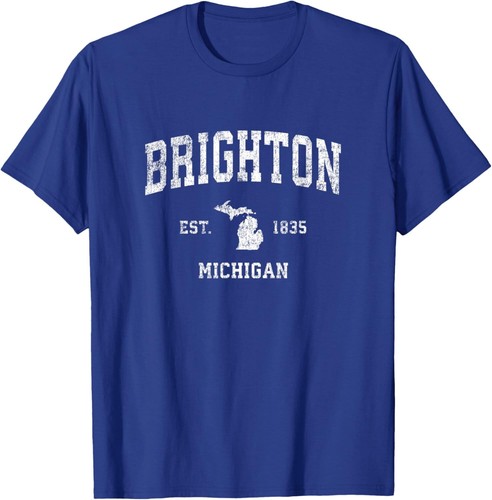 Brighton Michigan MI Vintage Athletic Sports Design T-Shirt Hoodie - Picture 8 of 11