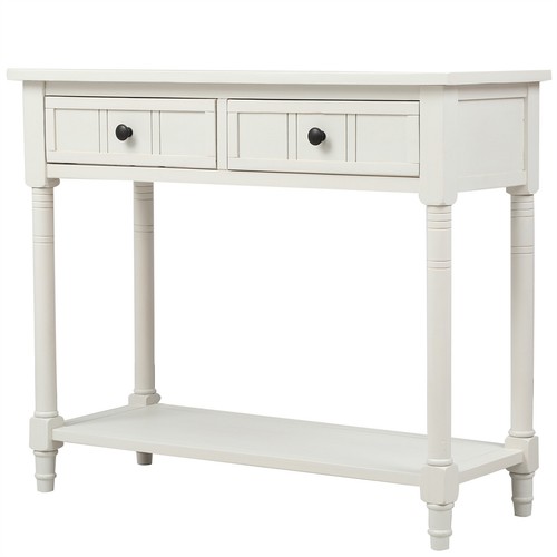 Console Table Entryway Table with Two Drawers and Bottom Storage Shelf - Picture 24 of 46
