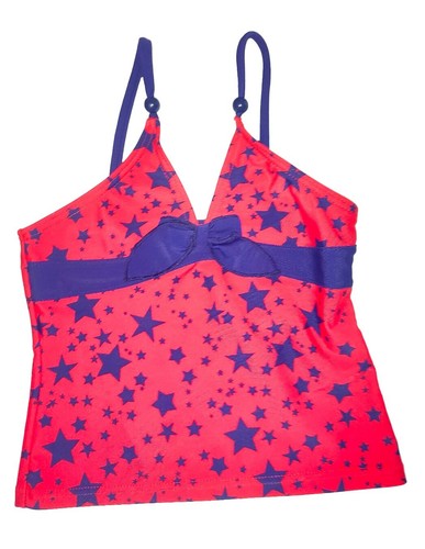 Mädchen Alter 5 Jahre Tankini Top M&S rot lila Sterne verblassenfest  - Bild 1 von 6