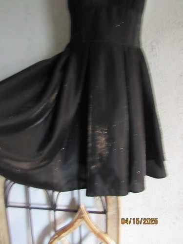 Betsy & Adam nuevo con etiquetas 6 pequeños negros brillantes vestido de cóctel bolsillos sin espalda - Imagen 3 de 6