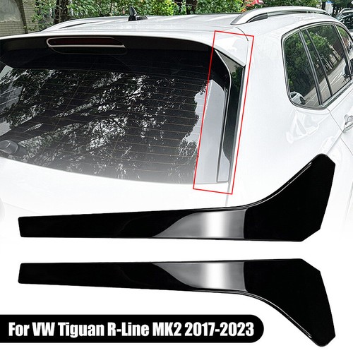 Pair Rear Window Side Spoiler Glossy Black For VW Tiguan R-Line MK2 2017-2023 - Picture 9 of 12