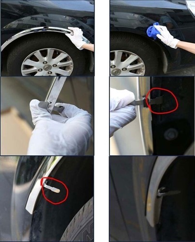 Silver Trim Fender Flare Kit Wheel Arch Cover For 2008-12 Honda Accord Sedan 4dr - Picture 9 of 9