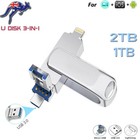 3IN1 USB3.0 Flash Drive OTG Memory Stick Thumb For Iphone Android Pc 64GB 128GB