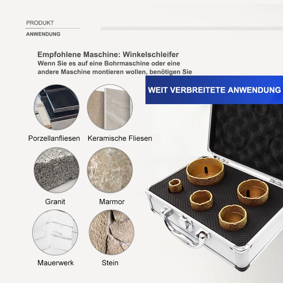 M14 Diamant-Lochsäge Fliesenbohrer Set Lochschneider für Granit Porzellanfliesen - Bild 2 von 4