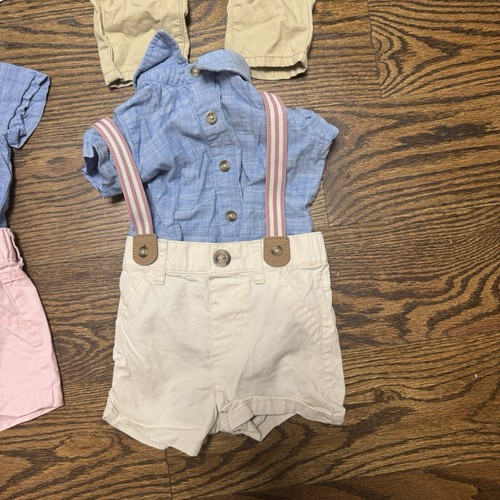 Shorts/pants Shirt Suspenders Set Of 4 Mix And Match All 6-9 Months Cat&Jack - Picture 2 of 10