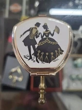 Portable Pocket Ladies Travel Ashtray Victorian Image w/ Handle UNIQUE