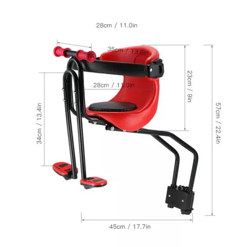 Bike Front Mounted Child Seat Kids Top Tube Bicycle Detachable Child Armrest - Picture 4 of 14