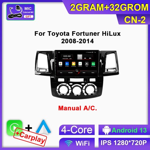 Radio de coche estéreo reproductor GPS pantalla para Toyota Fortuner Hilux Revo Vigo 2008-2014 - Imagen 8 de 32