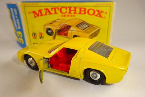 Matchbox RW 33C Lamborghini Miura gelb top in rarer "E" Box ohne weißen Streifen - Picture 3 of 14