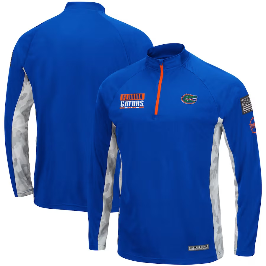 Мужская куртка Florida Gators Colosseum Military Appreciation на молнии 1/4 размера 2XL NWT