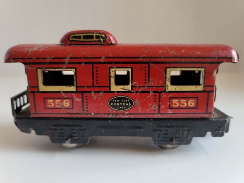 Auto litografica vintage Marx O Gauge treno latta # 556 New York Central Lines Caboose - Foto 3 di 6