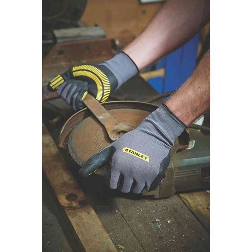 Stanley Razor Thread Gloves Nitrile Palm Extreme Grip Washable Breathable Medium - Picture 2 of 4