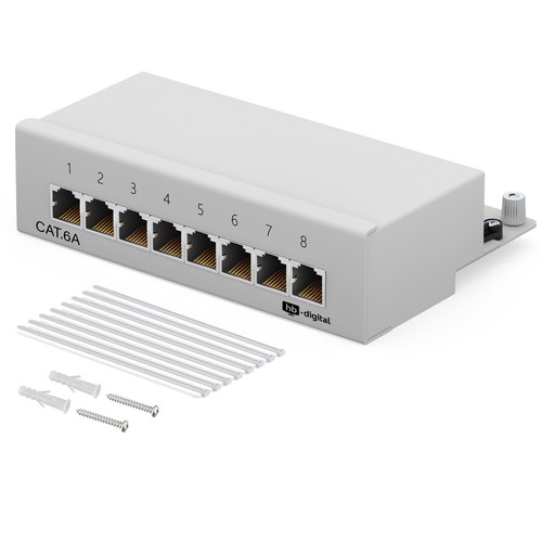 Patchpanel Cat6 Cat6a 8/12/16/24-Port RJ45 geschirmt Desktop Aufputz 1-10 GB LAN - Afbeelding 14 van 193