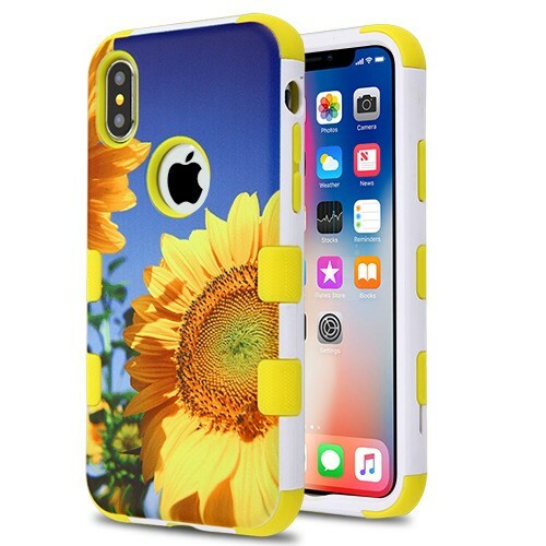 New Iphone XS/X Yellow Sunflower Field Tuff Hybrid Phone Protective Cover Case - Imagen 2 de 6
