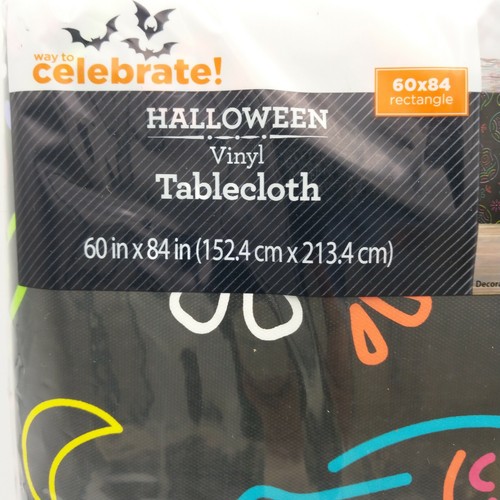Halloween Tablecloth Sugar Skulls Rectangle Choose Size Celebrate Vinyl New - Picture 7 of 9