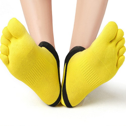 Men's Five Finger Toe Cotton Socks Pure Sports Trainer Running Socks Breathable - Picture 6 of 19
